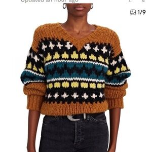 RE/DONE Alpaca Chunky Knit Multicolor Sweater size S